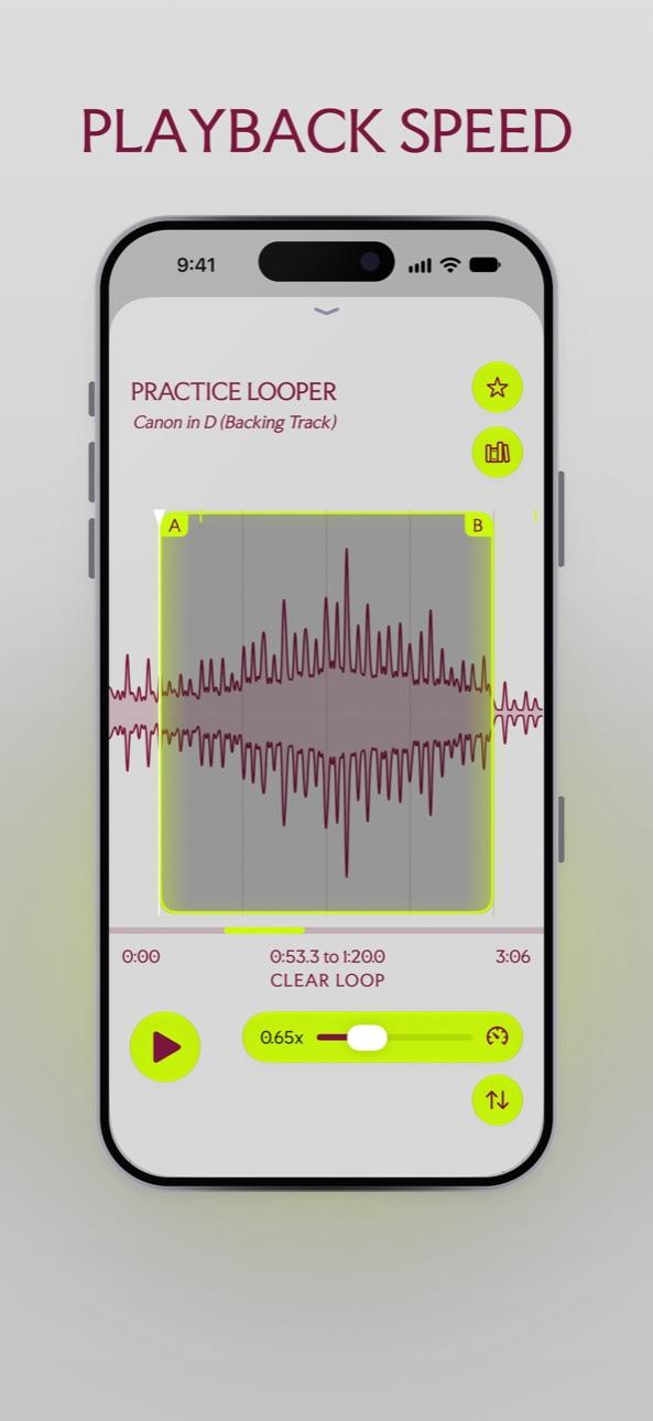 Playback speed and pitch controls for slowing a song down without changing its key